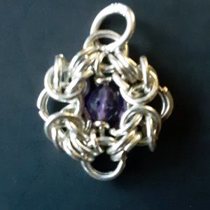 925 sterling silver amethyst romanov pendant NO CHAIN